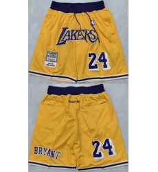 Men Los Angeles Lakers Yellow Shorts  