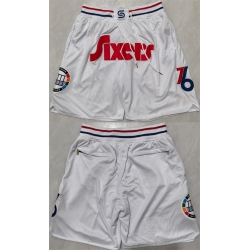 Men Philadelphia 76ers White Shorts 1