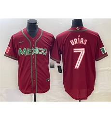 Men Mexico Baseball 7 Julio Ur EDas Red 2023 World Baseball Classic Stitched Jersey