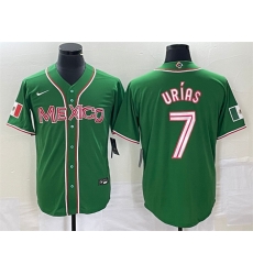 Men Mexico Baseball 7 Julio Urias 2023 Green World Baseball With Patch Classic Stitched Jersey 3