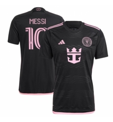 Men Inter Miami CF 10 Lionel Messi Black 2024 25 Away Soccer Jersey