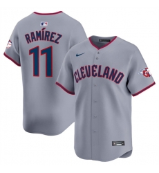 Men Cleveland Guardians 11 Jose Ramirez Grey 2025 Alternate Limited Stitched Baseball Jersey