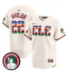 Men Cleveland Guardians 22 Josh Naylor Cream Mexico Vapor Premier Limited Stitched Baseball Jersey