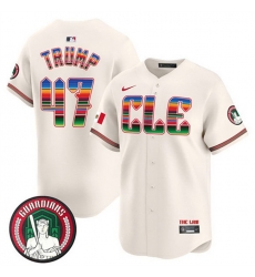 Men Cleveland Guardians 47 Donald Trump Cream Mexico Vapor Premier Limited Stitched Baseball Jersey