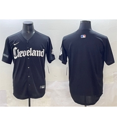 Men Cleveland Guardians Blank Black Gothic Vapor Premier Limited Stitched Baseball Jersey