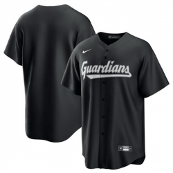 Men Cleveland Guardians Blank Black Lights Out Limited Stitched Baseball Jersey