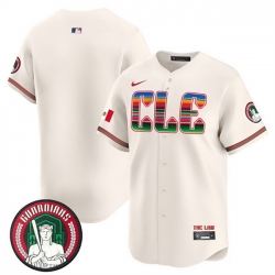 Men Cleveland Guardians Blank Cream Mexico Vapor Premier Limited Stitched Baseball Jersey