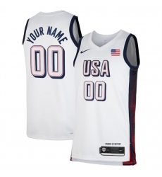 Men USA Basketball ACTIVE PLAYER Custom White 2024 Swingman Stitched Jersey