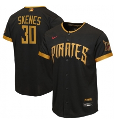 Youth Pittsburgh Pirates  30 Paul Skenes Black 2026 City Connect Stadium Stitched Baseball Jersey