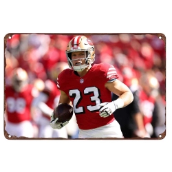 San Francisco 49ers Aluminum Sign Christian McCaffrey 001