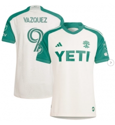 Mens Austin FC Brandon Vazquez adidas Tan 2024 The Armadillo Kit Authentic Player Jersey