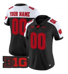 Men Women Youth Wisconsin Badgers 2024 Vapor Limited Custom Jersey All Stitched Black Alternate 009