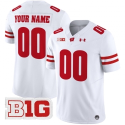 Men Women Youth Wisconsin Badgers 2024 Vapor Limited Custom Jersey All Stitched White 004