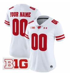 Men Women Youth Wisconsin Badgers 2024 Vapor Limited Custom Jersey All Stitched White 007