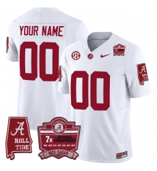 Men Women Youth Alabama Crimson Tide Nick Saban 7x Champions Patch Vapor Custom Jersey All Stitched White