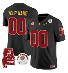 Men Women Youth Alabama Crimson Tide Rose Bowl Patch Gold Trim Vapor Limited Custom Jersey All Stitched Black