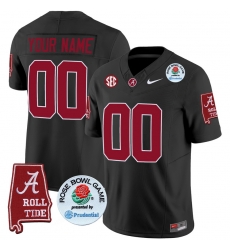 Men Women Youth Alabama Crimson Tide Rose Bowl Patch Vapor Limited Custom Jersey All Stitched Black