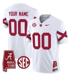 Men Women Youth Alabama Crimson Tide Vapor Limited Custom Jersey V6 Alabama Map All Stitched White