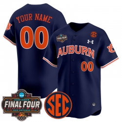 Men Women Youth Auburn Tigers 2025 Final Four Patch Vapor Baseball Custom Jersey All Stitched Navy