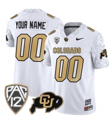 Men Women Youth Colorado Buffaloes Rocky Style Vapor Limited Custom Jersey All stitched White