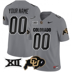 Men Women Youth Colorado Buffaloes Vapor Limited Custom Jersey V2 Big 12 XII Patch All stitched Gray