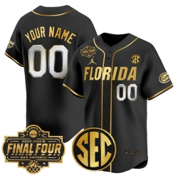 Men Women Youth Florida Gators 2025 Final Four Patch Vapor Baseball Custom Jersey All Stitched Black Gold