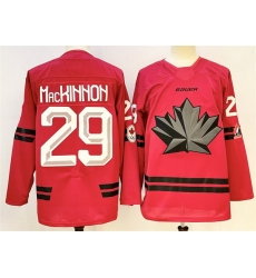 Men Canada Hockey 29 Nathan MacKinnon Red Stitched Jersey