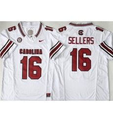 Men South Carolina Fighting Gamecocks 16 LaNorris Sellers White 2026 F U S E Stitched Jersey Men South Carolina Fighting Gamecocks 16 LaNorris Sellers White 2026 F U S E Stitched Jersey