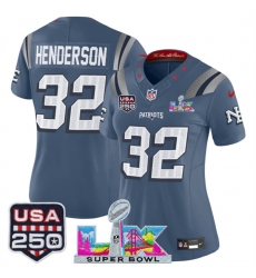 Women New England Patriots 32 TreVeyon Henderson Storm Blue 2025 F U S E Super Bowl LX USA 250 Patch Rivalries Vapor Limited Football Stitched Jersey Women New England Patriots 32 TreVeyon Henderson Storm Blue 2025 F U S E Super Bowl LX USA 250 Patch Rivalries Vapor Limited Football Stitched Jersey