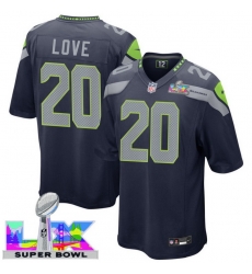 Men Women Youth Seattle Seahawks #20 Julian Love 2025 2026 Super Bowl LX F U S E Stitched NFL Jersey Blue