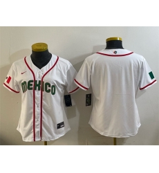 Youth Mexico Baseball Blank White 2026 World Baseball Classic Home Stadium Stitched Baseball Jersey Youth Mexico Baseball Blank White 2026 World Baseball Classic Home Stadium Stitched Baseball Jersey