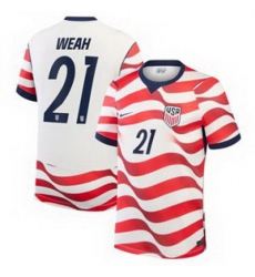 Men 21Timothy Weah USMNT 2026 Stadium Replica Jersey   2