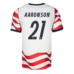 USA 2026 FIFA World Cup Soccer White Jersey Set ( Have Shorts ) Paxten Aaronson #21