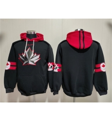 Men Team Canada Black Ageless Must Have Lace Up Pullover Hoodie Men Team Canada Black Ageless Must Have Lace Up Pullover Hoodie