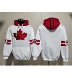 Men Team Canada White Ageless Must Have Lace Up Pullover Hoodie Men Team Canada White Ageless Must Have Lace Up Pullover Hoodie