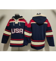 Men Team USA Navy Ageless Must Have Lace Up Pullover Hoodie Men Team USA Navy Ageless Must Have Lace Up Pullover Hoodie