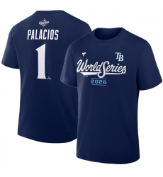 Men Tampa Bay Rays  1 Richie Palacios Navy 2026 World Series Name   Number T Shirt