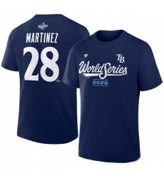 Men Tampa Bay Rays  28 Nick Martinez Navy 2026 World Series Name   Number T Shirt