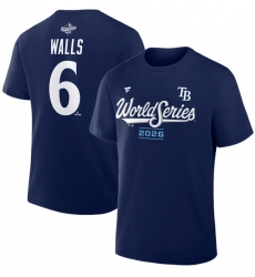 Men Tampa Bay Rays  6 Taylor Walls Navy 2026 World Series Name   Number T Shirt