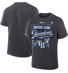 Men Tampa Bay Rays Heather Charcoal 2026 League Champions Locker Room T Shirt