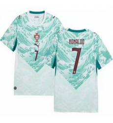 Youth 7 Portugal Replica Cristiano Ronaldo Long Sleeve Away Jersey   1