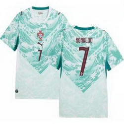 Youth 7 Portugal Replica Cristiano Ronaldo Long Sleeve Away Jersey   1