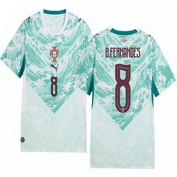 Youth 8 Portugal Replica Bruno Fernandes Long Sleeve Away Jersey   1