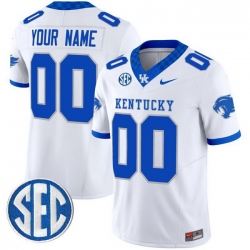 Custom Men Kentucky Wildcats White Vapor Limited Stitched Jersey