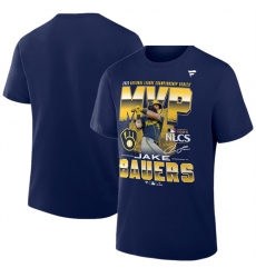 Men Milwaukee Brewers Jake Bauers Navy 2026 National League Championship Series MVP T Shirt