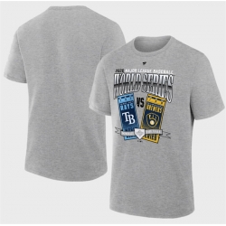 Men Tampa Bay Rays vs  Milwaukee Brewers Gray 2026 World Series Matchup T Shirt