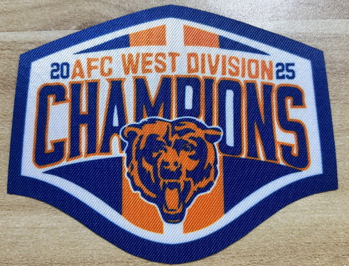 Chicago Bears 2025 AFC West Division Champions Patch Biaog